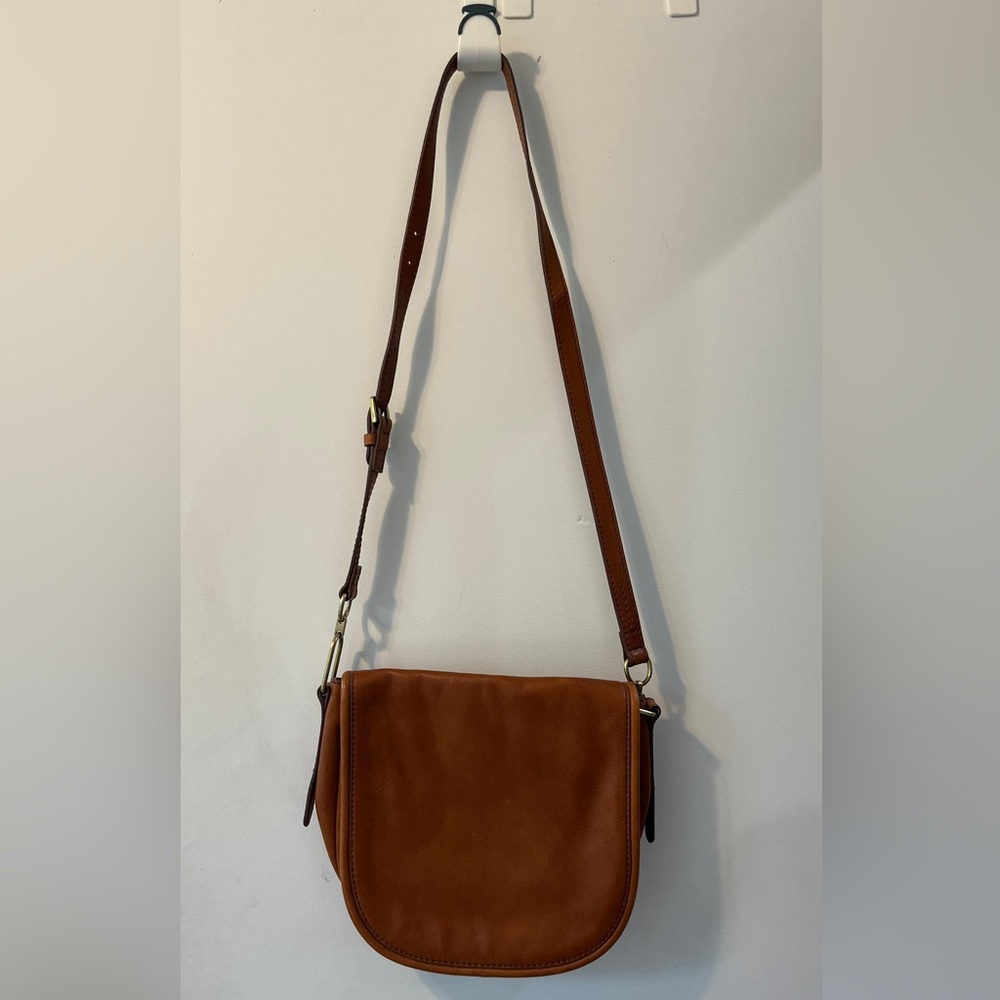 Fossil Saddle Brown Leather Crossbody Bag